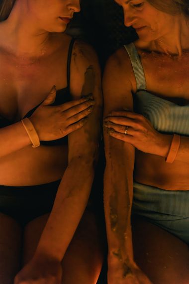 women applying Rhassoul clay to their skin