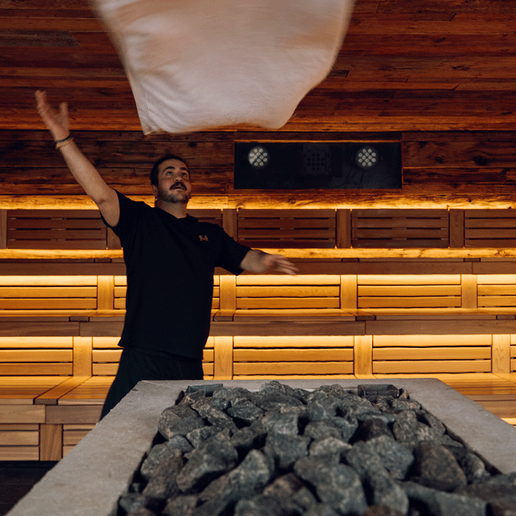 Jad practising towel movements