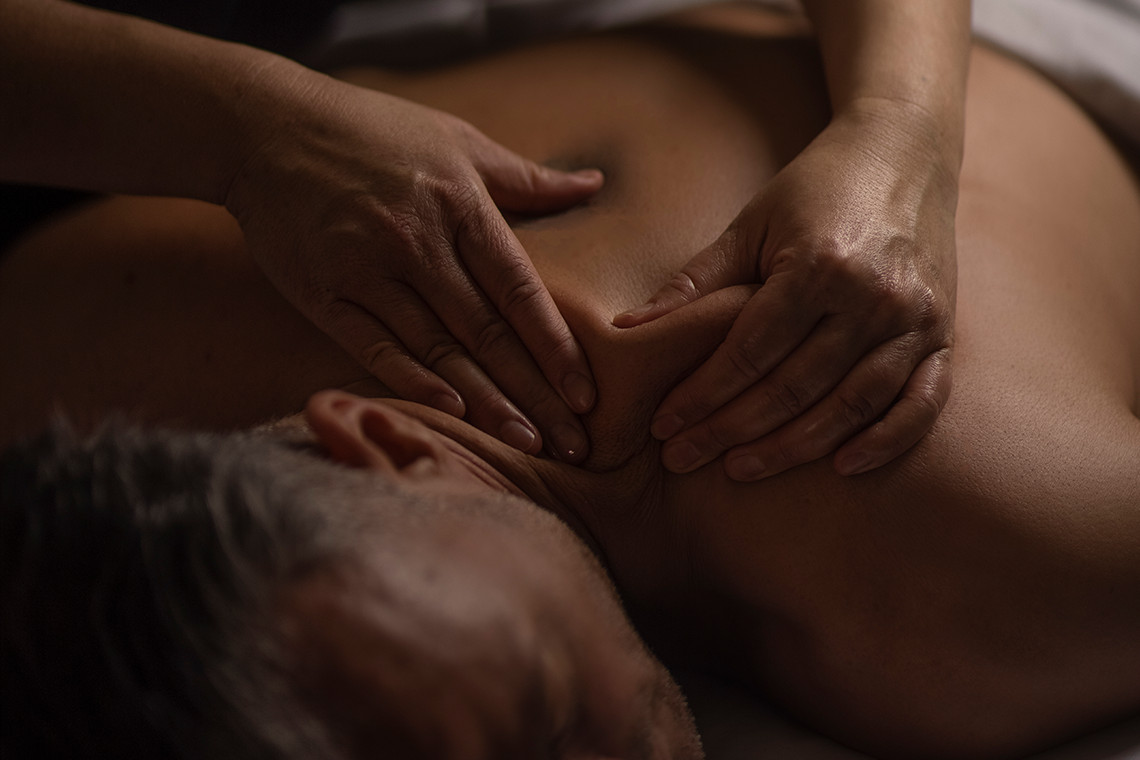 man receiving an intensive massage