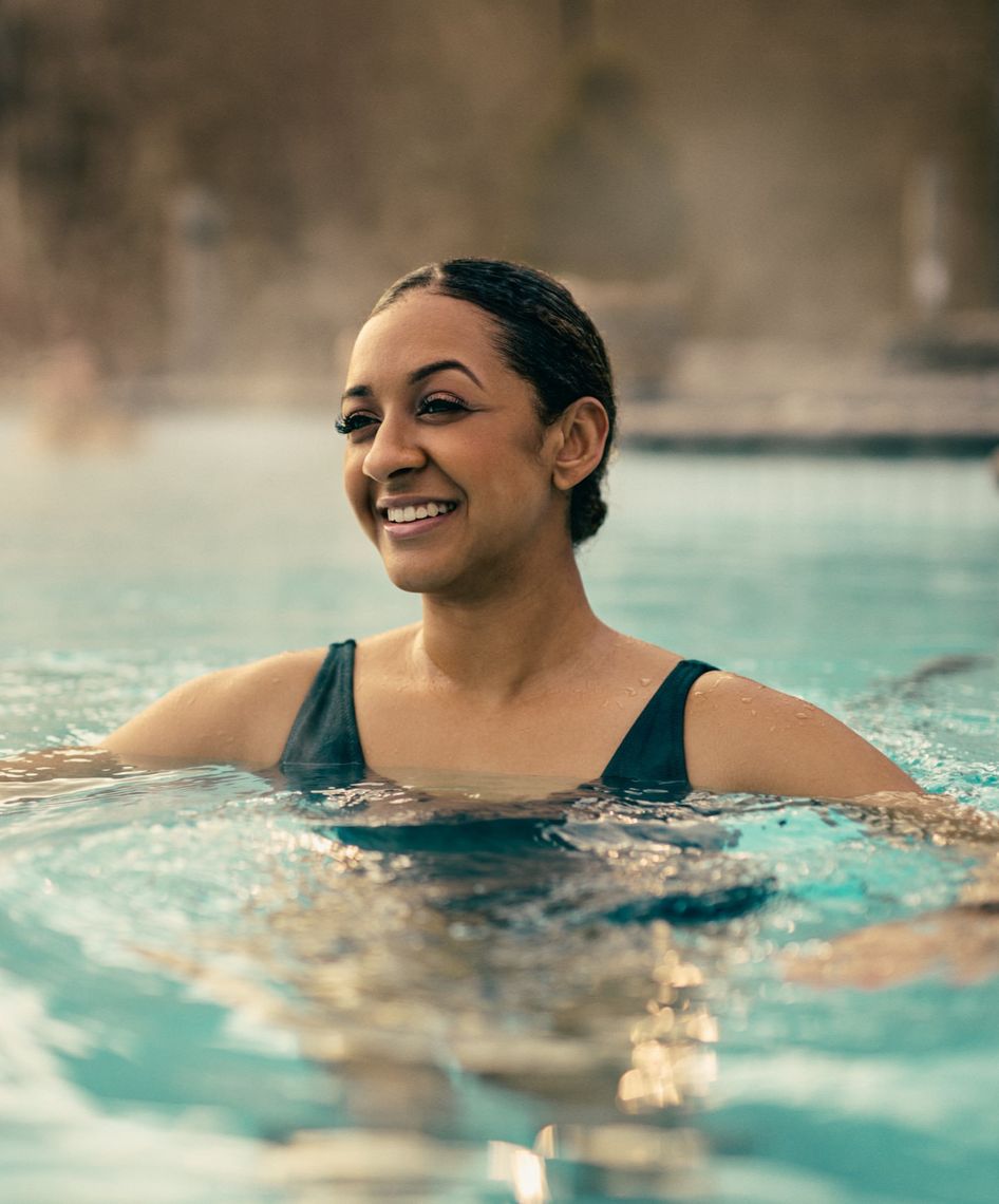 Woman in a thermal bath