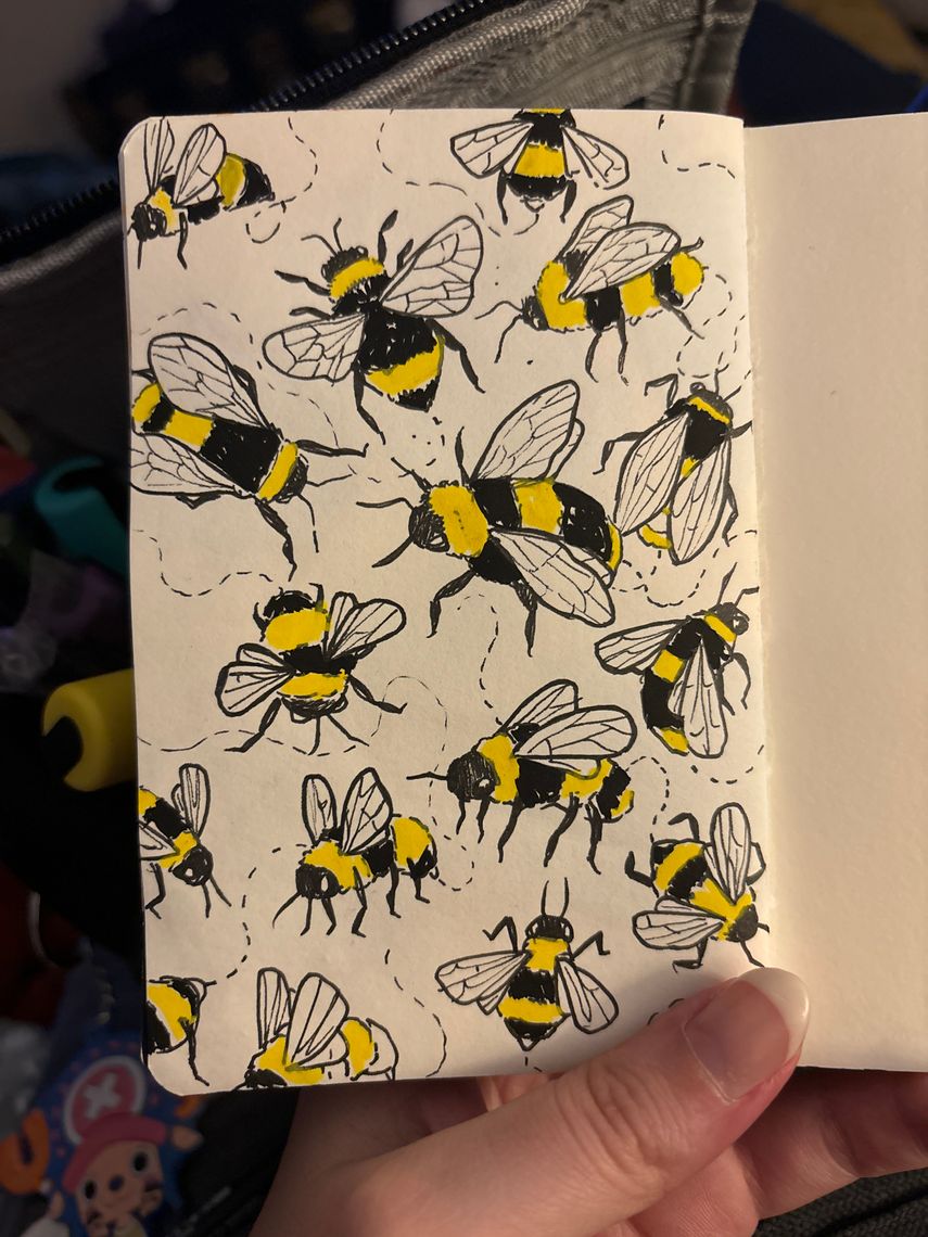 doodles of bees