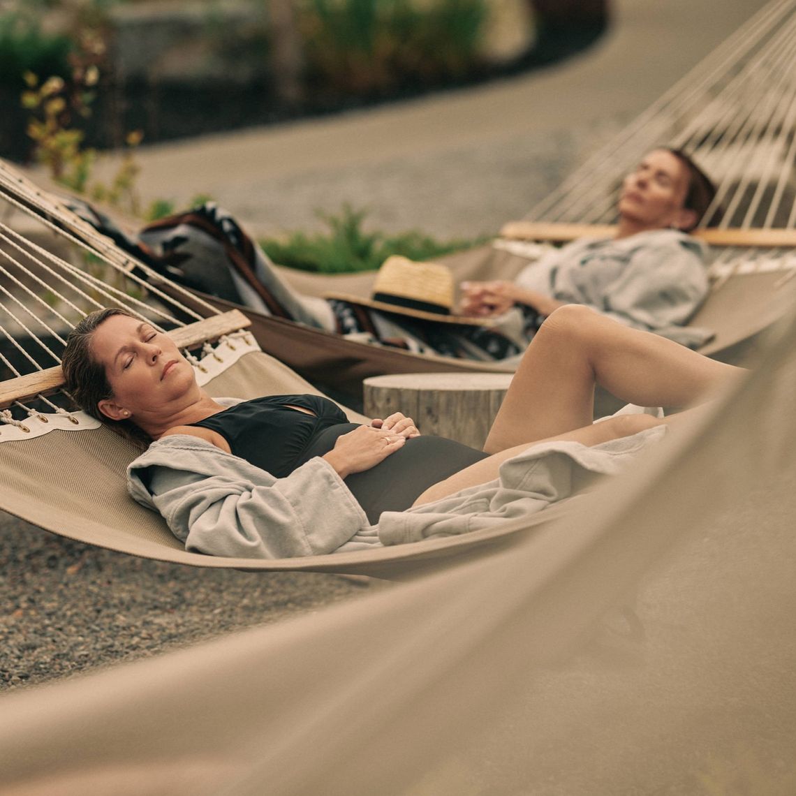 women resting in hammocks