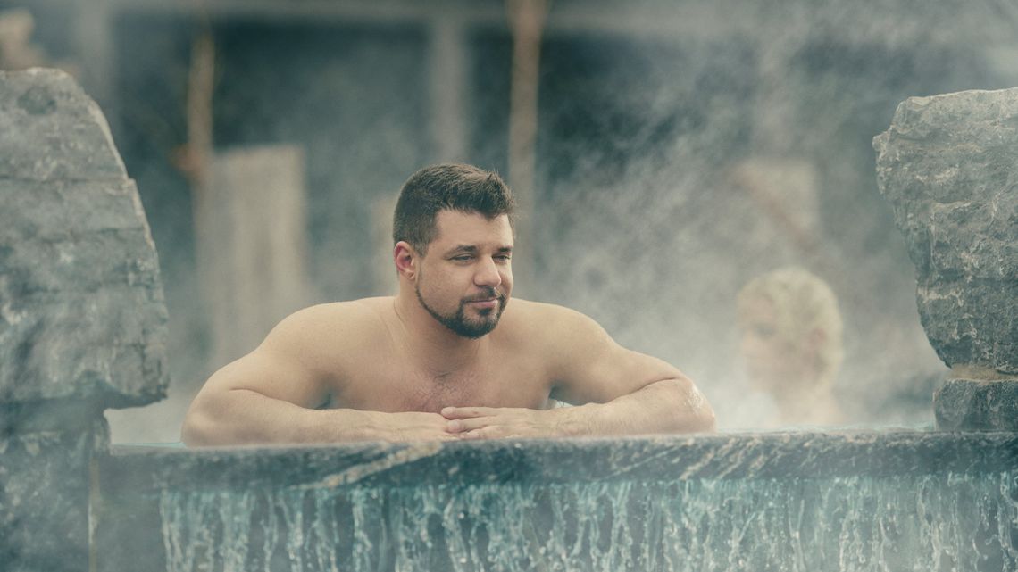 man in a bath at the spa