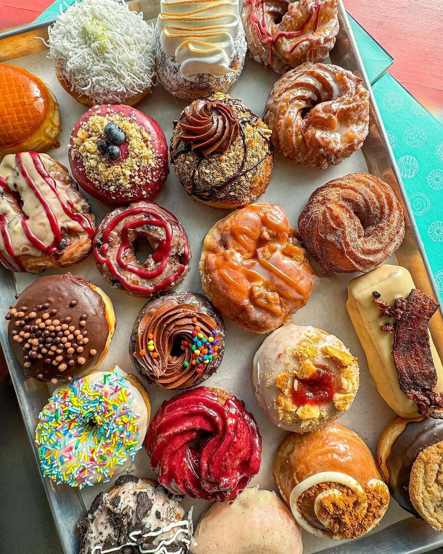 box full of varied doughnuts