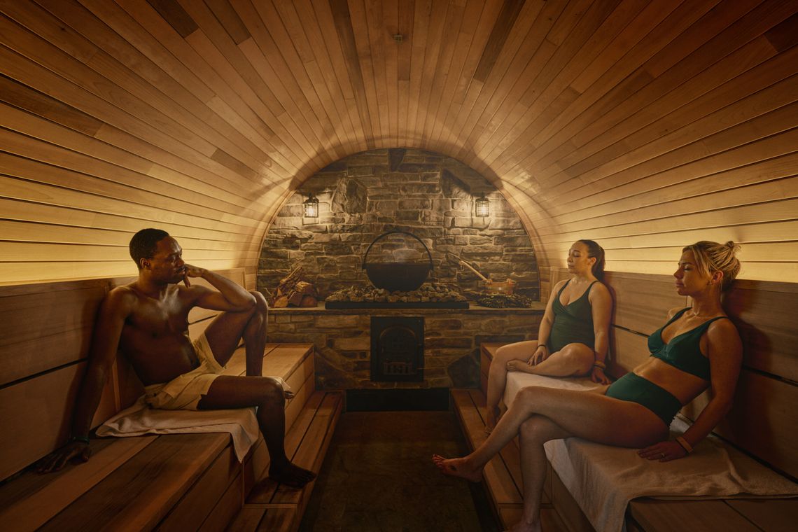 guests in a sauna