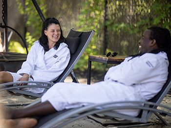 guests relaxing in the beach area