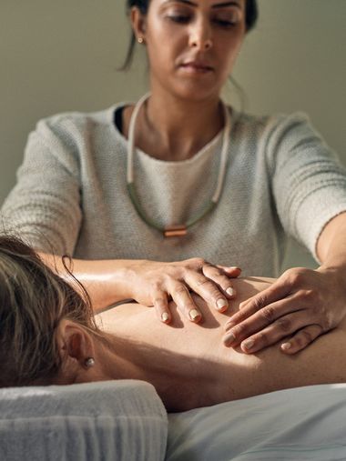 guest receiving a massage