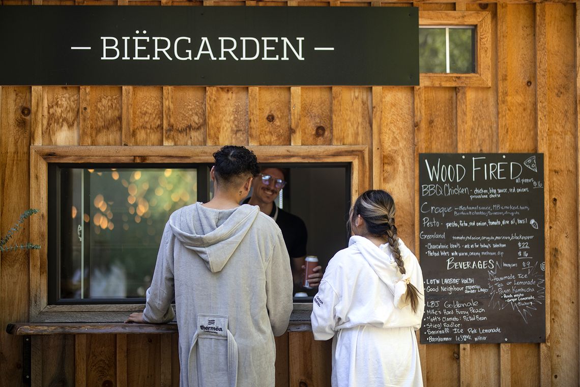 guests ordering at the Biergarden