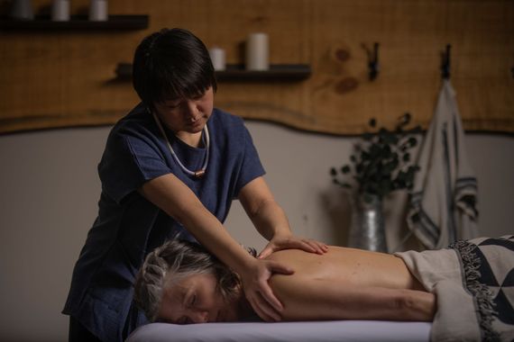 guest enjoying a massage
