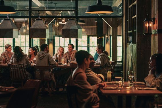 guests eating at a restaurant