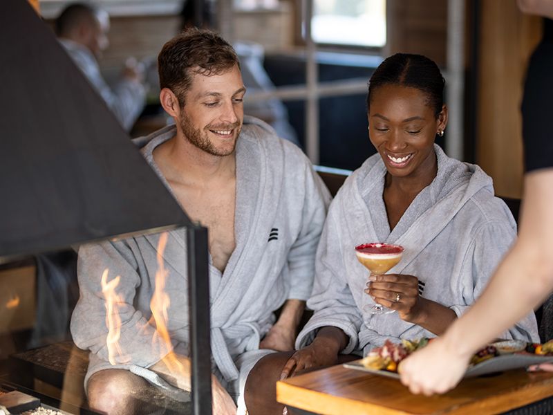 guests enjoying a meal at the spa