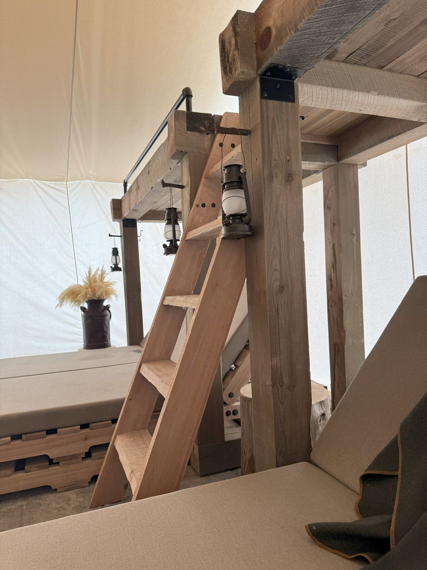 inside the prospector tent