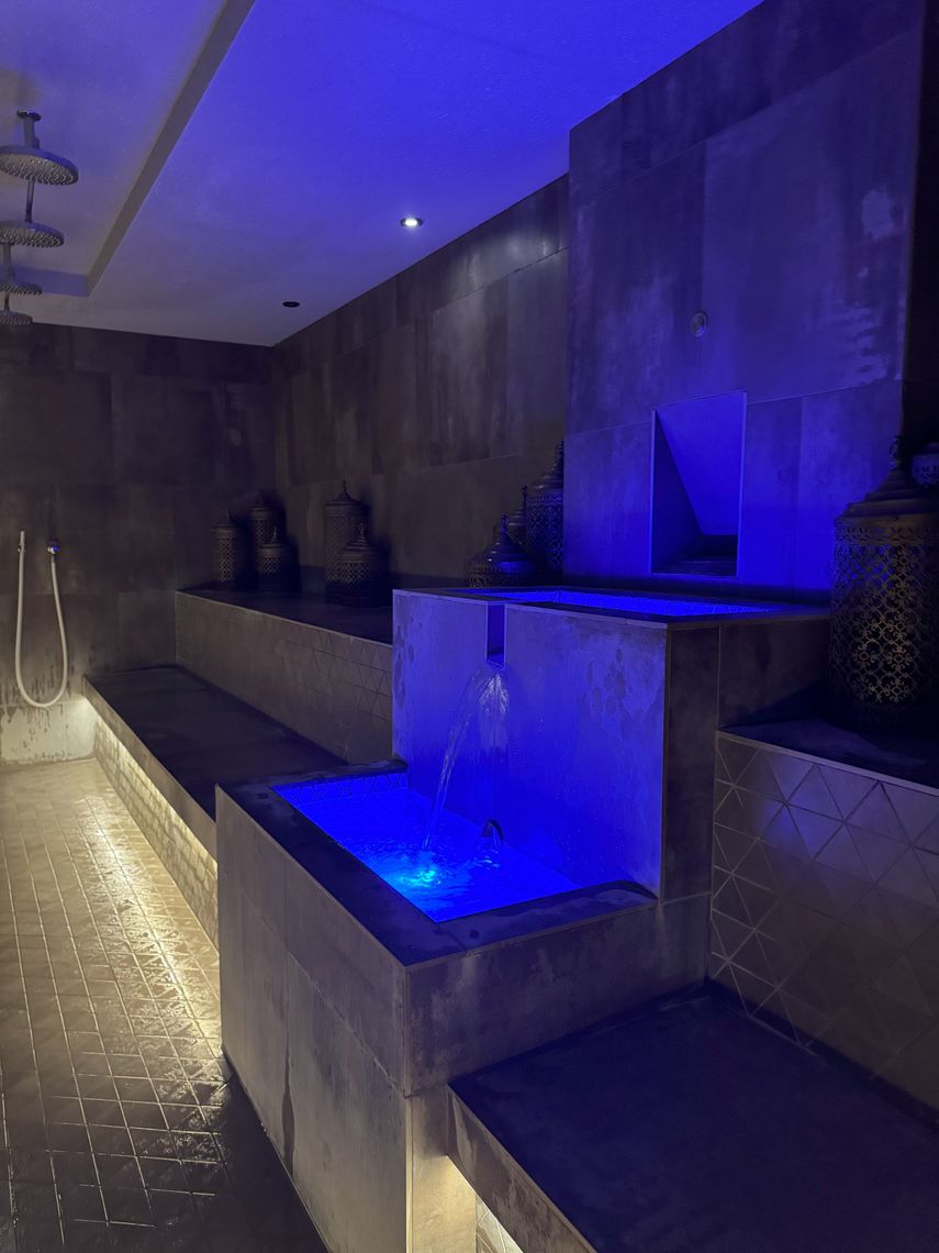 inside of the steam sauna