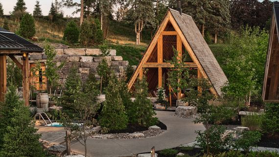 view of the A-frame relaxation area
