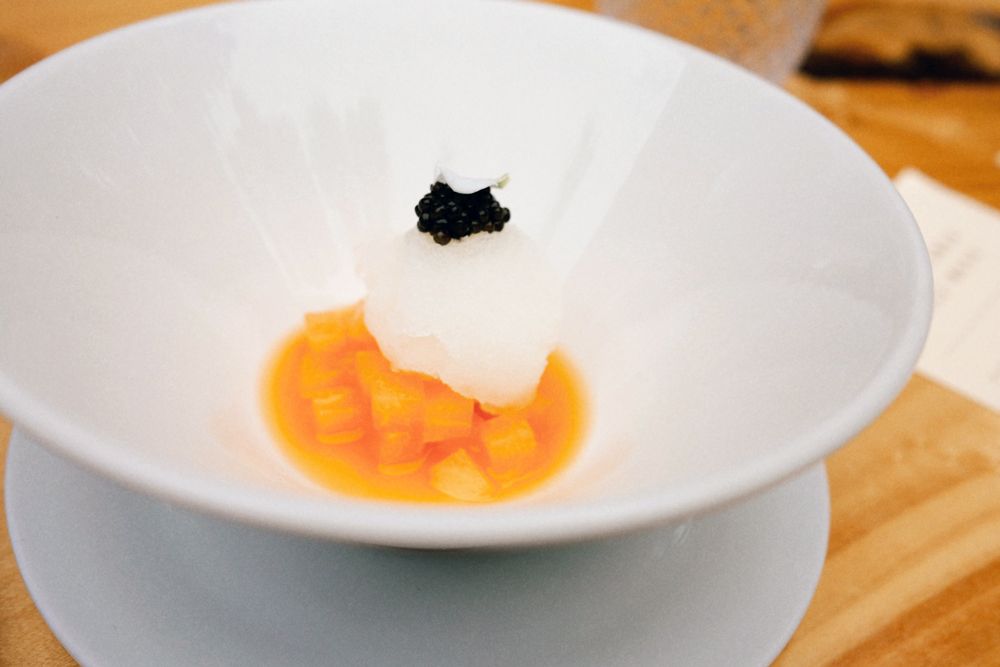 Champagne sorbet, sturgeon caviar and cantaloupe