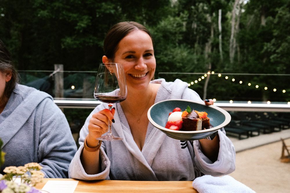 Lily presenting her Chef's Table dessert