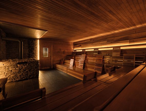 interior view of a sauna