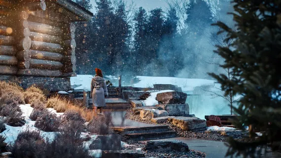 guest exploring Thermea Spa Village Whitby