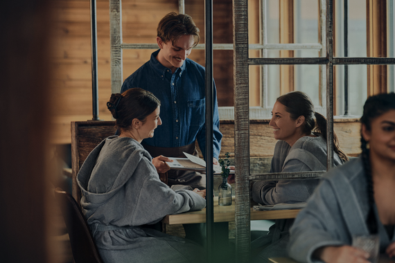 guests eating at Le Resto