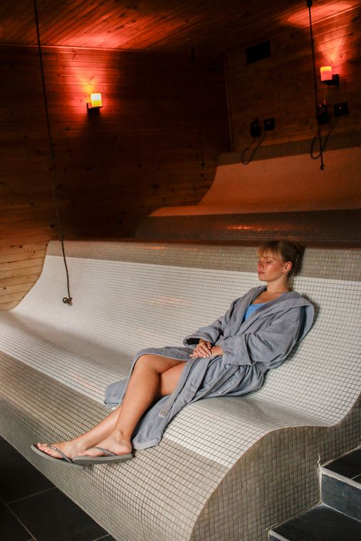 guest in an indoor rest area