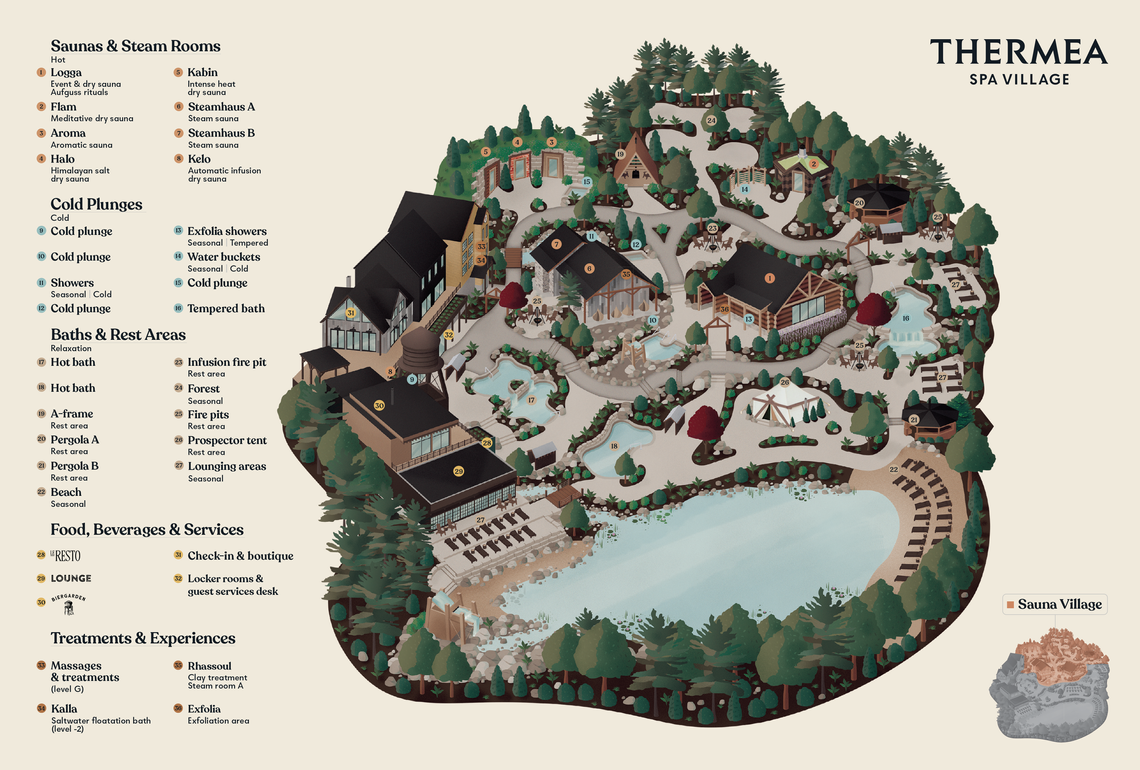 Map of Thermea Spa Village in Whitby