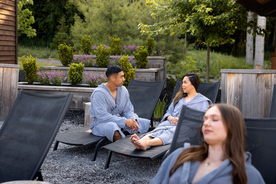 guests chatting while relaxing outdoor