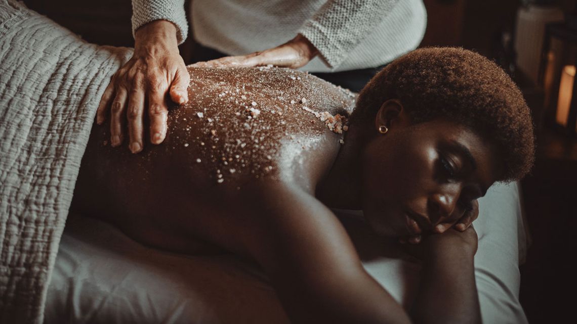 woman enjoying a body care treatment