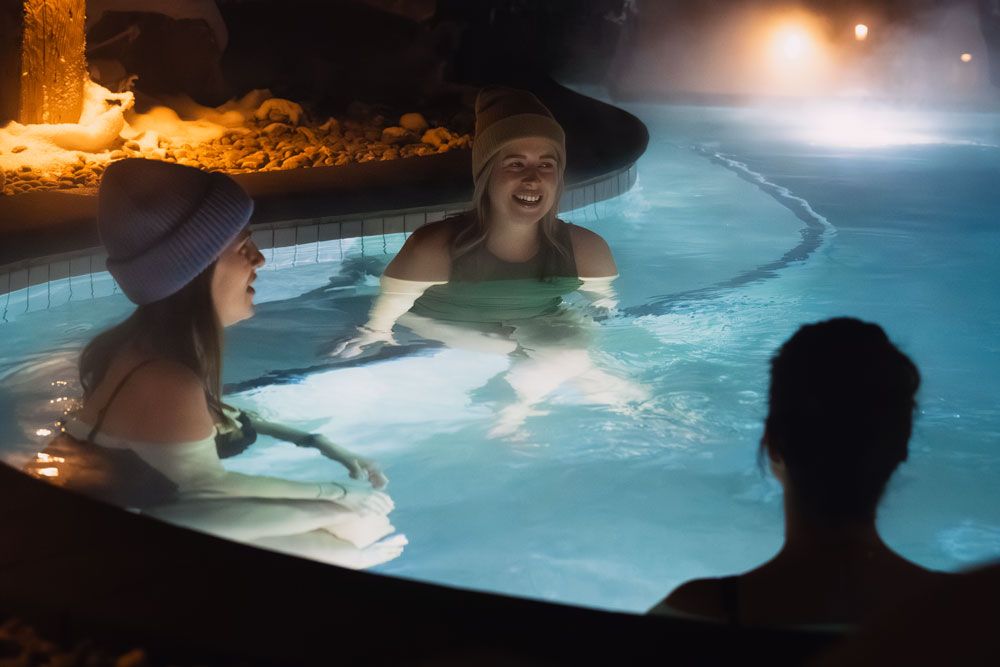 guests relaxing in a bath
