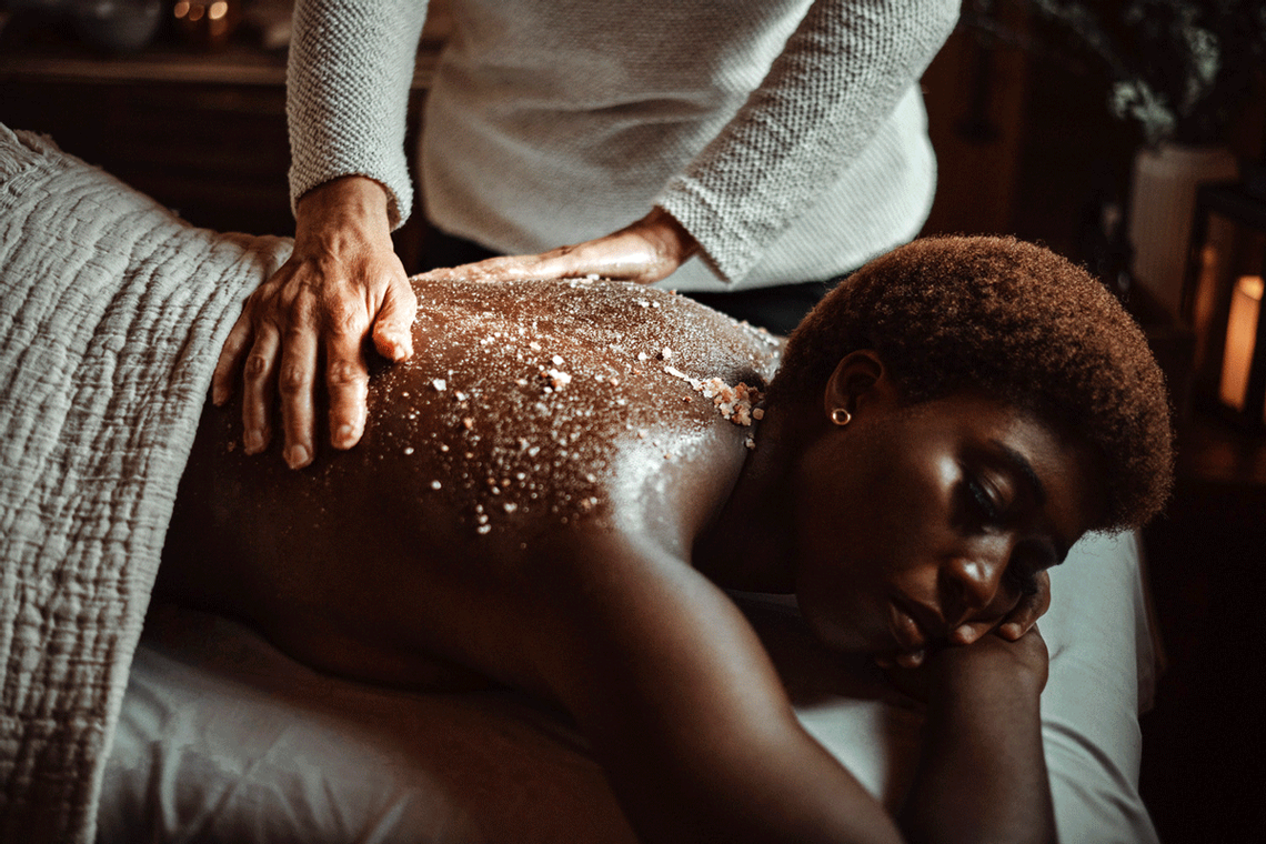woman enjoying a body care treatment