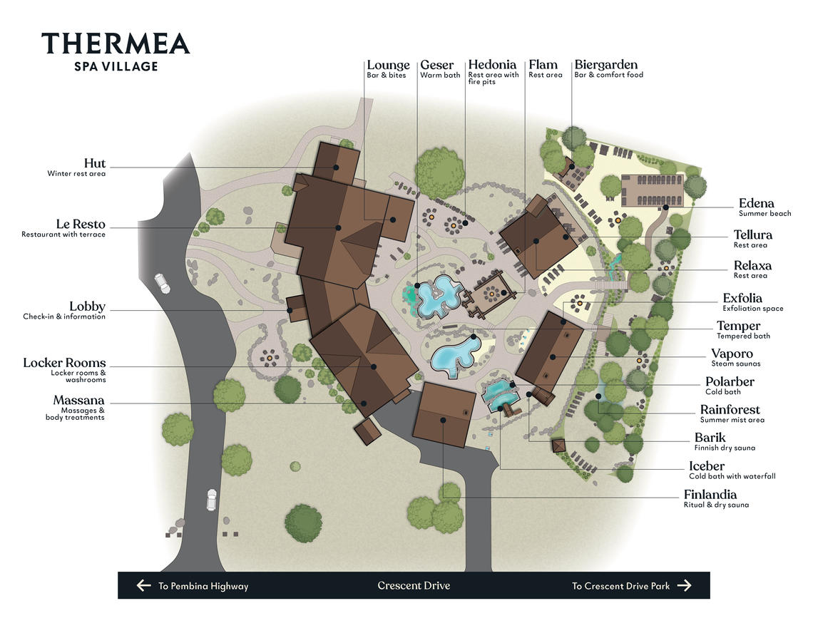 Thermea Spa Village Winnipeg map