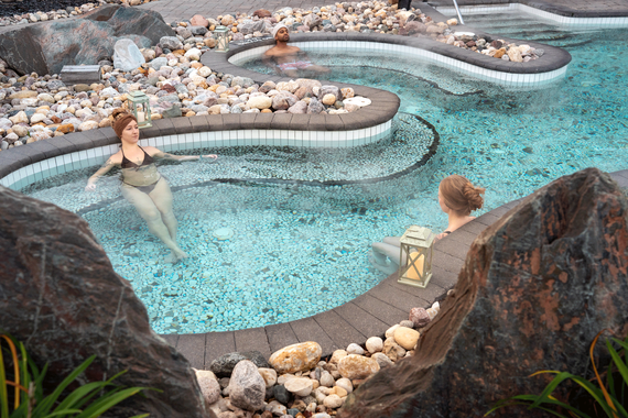guests relaxing in a thermal bath