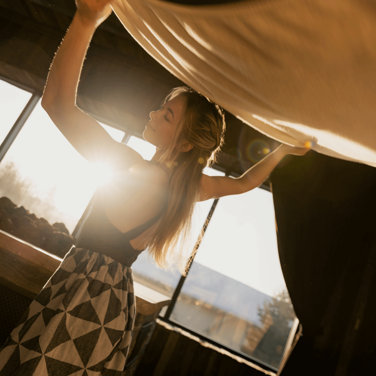 Abigail performing an Aufguss ritual