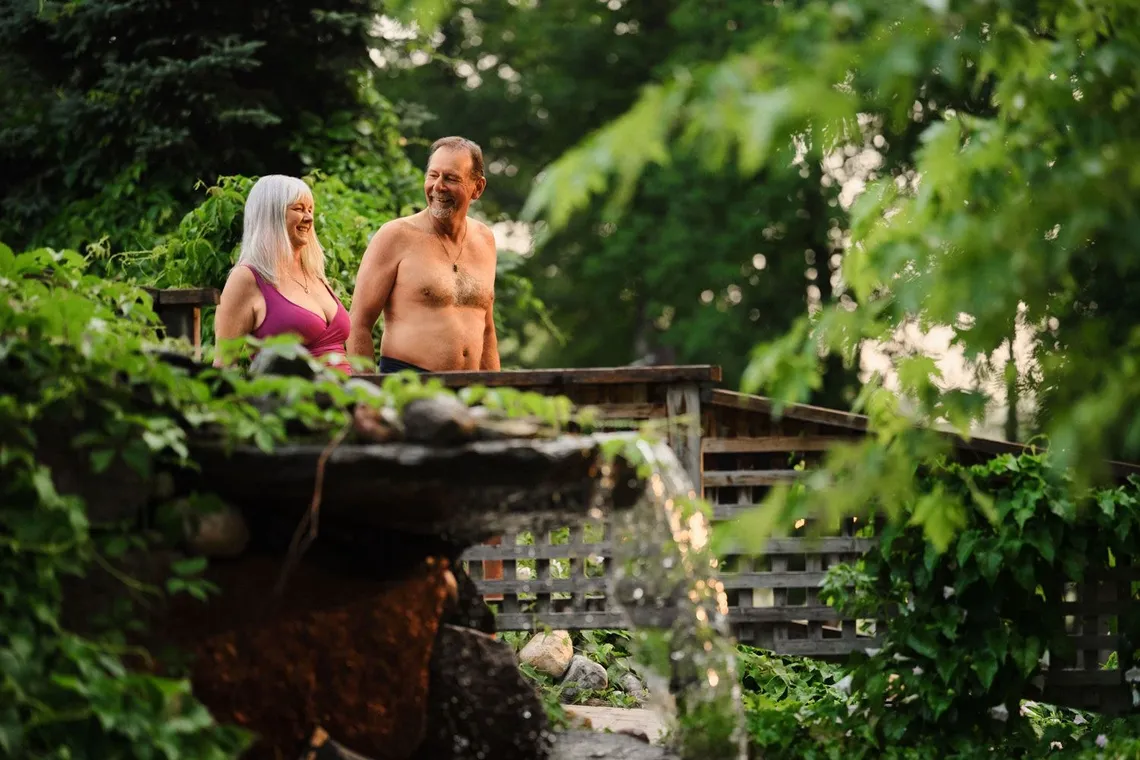 guests wandering at the Spa Village