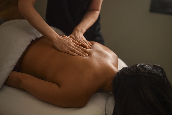guest enjoying a massage