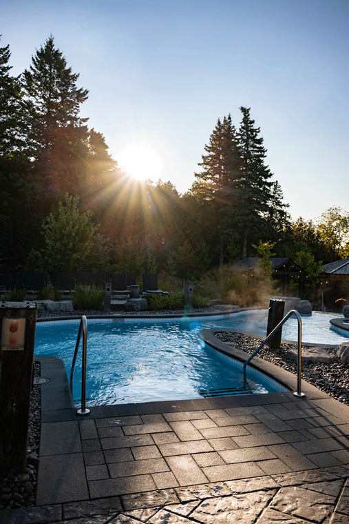 sunrise over a thermal bath