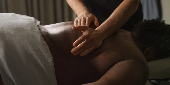 man enjoying an intensive massage