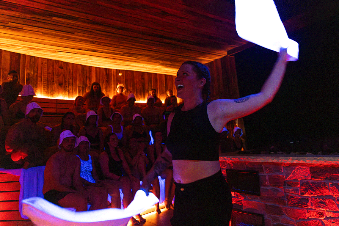 Jacqueline performing in the 2025 Aufgusshow