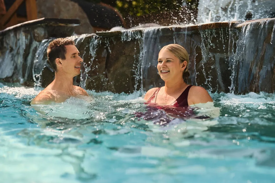 couple doing a cold plunge together