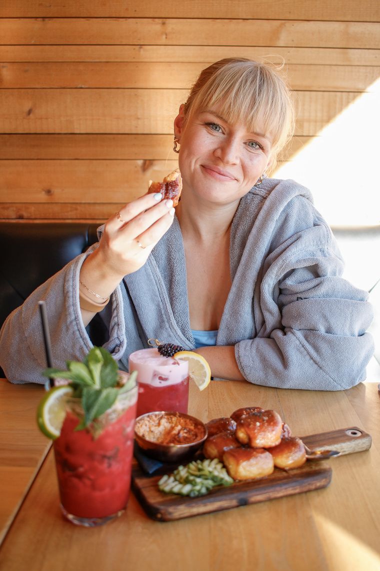 guest enjoying a meal at the restaurant