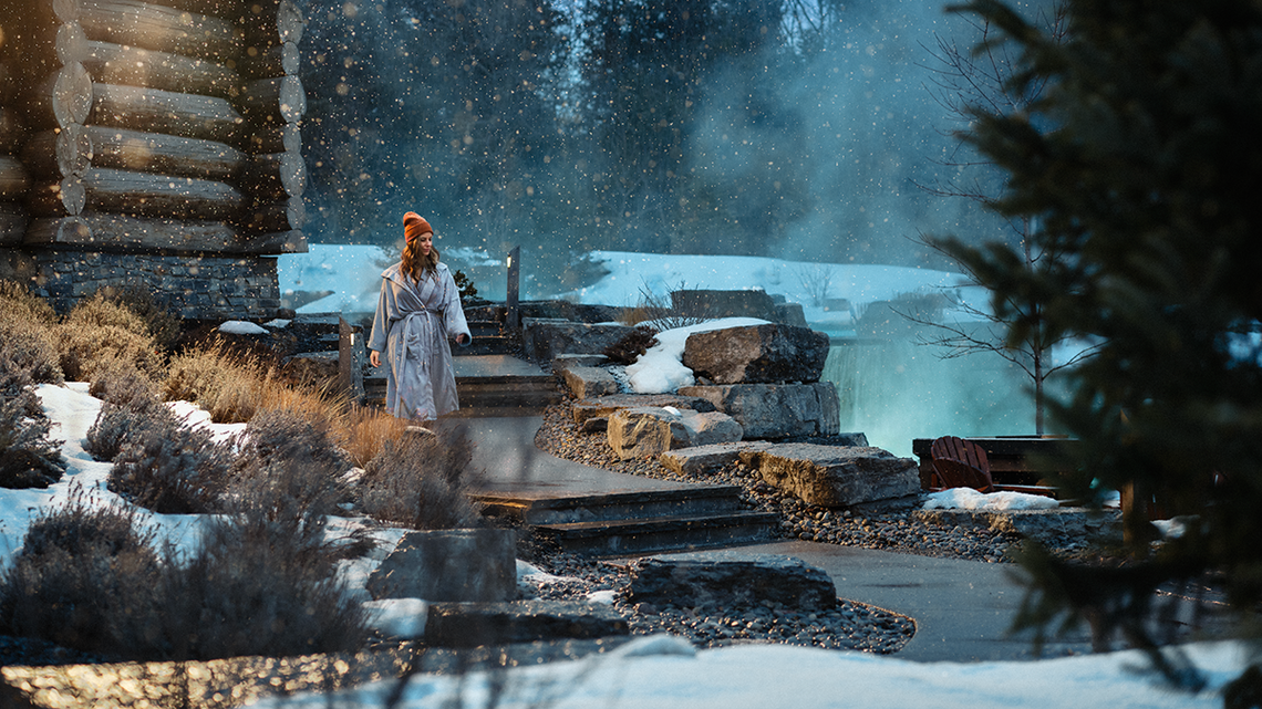 guest wandering at the spa