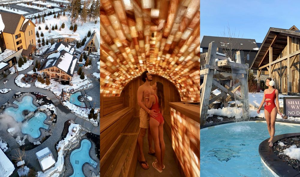 Thermea Spa Village Whitby, outdoor hot pool, winter morning