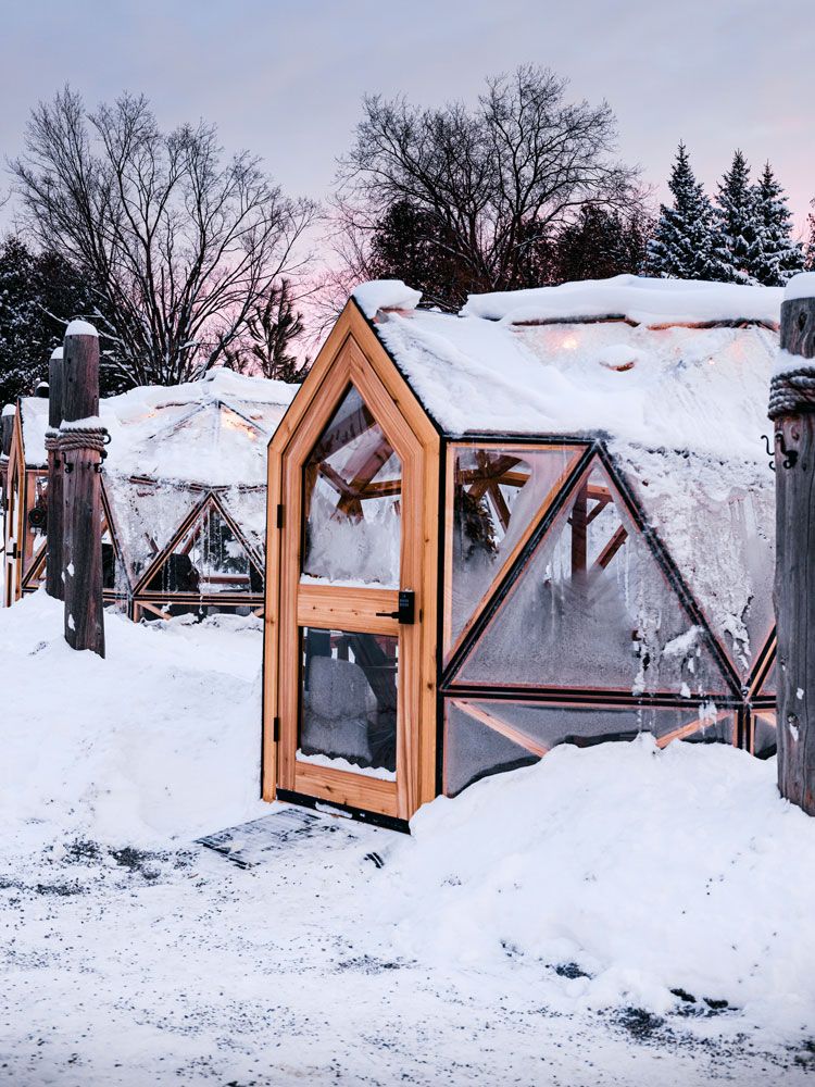 view of a heated snowglobe