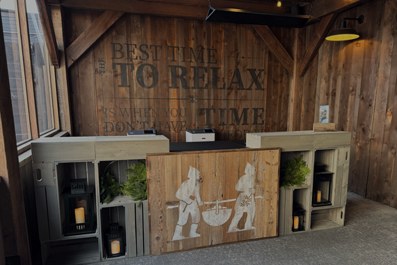 kiosk at the Spa Village