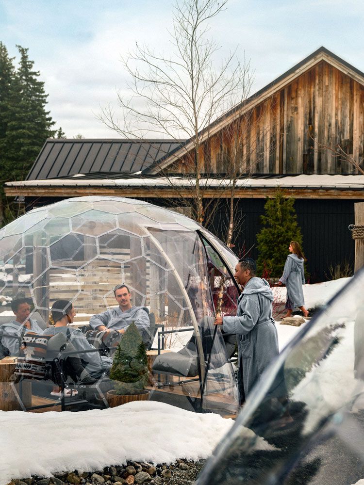 guest entering a snowglobe