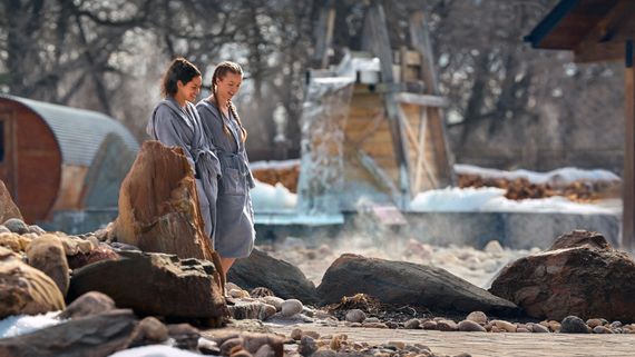 guests wandering at the spa